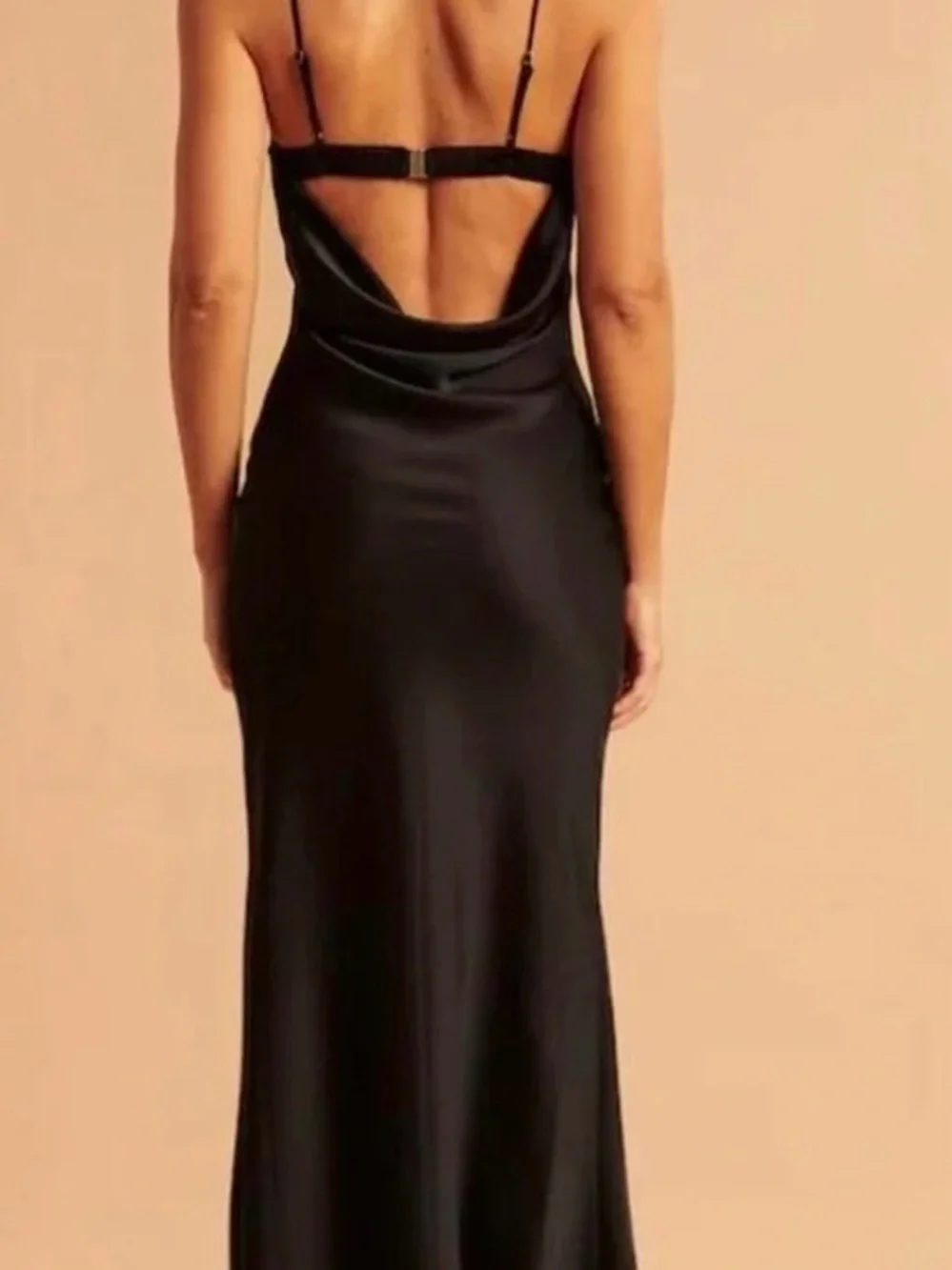 Satin Cowl Back Slip Midi Dress : Abercrombie: Petite Large
